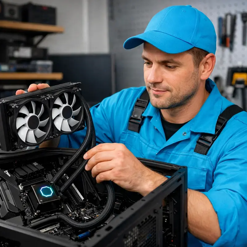 Установка водяного охлаждения на компьютер в Пышме