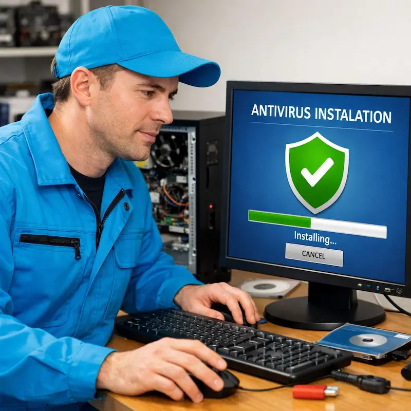 Установка антивируса на ноутбук в Пышме